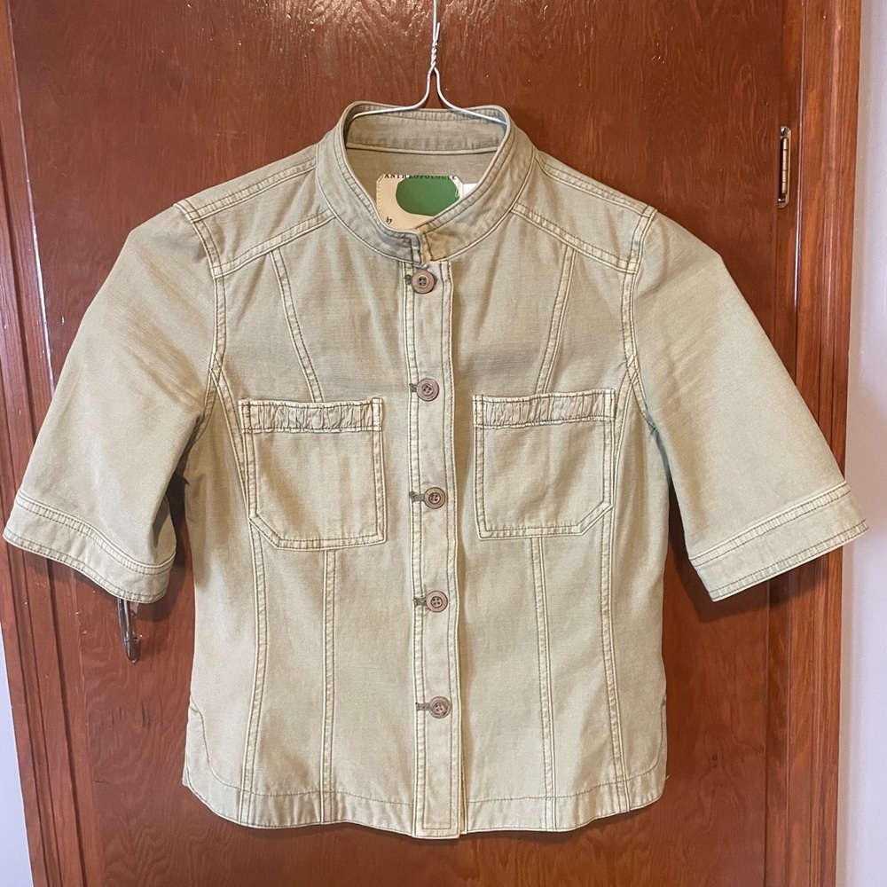 Anthropologie short sleeve utility jacket